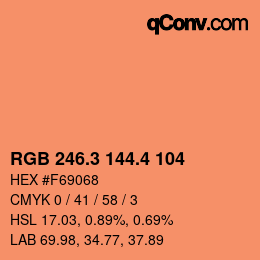カラーコード: RGB 246.3 144.4 104 | qconv.com