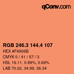 カラーコード: RGB 246.3 144.4 107 | qconv.com