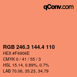 カラーコード: RGB 246.3 144.4 110 | qconv.com
