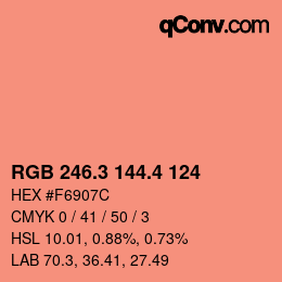 カラーコード: RGB 246.3 144.4 124 | qconv.com