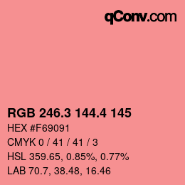 カラーコード: RGB 246.3 144.4 145 | qconv.com