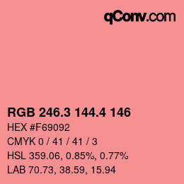 カラーコード: RGB 246.3 144.4 146 | qconv.com