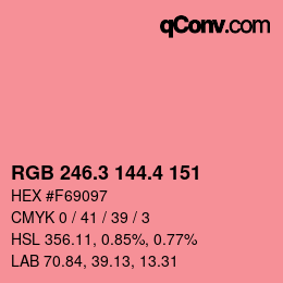 カラーコード: RGB 246.3 144.4 151 | qconv.com