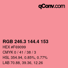 カラーコード: RGB 246.3 144.4 153 | qconv.com