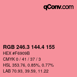 カラーコード: RGB 246.3 144.4 155 | qconv.com