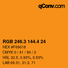 カラーコード: RGB 246.3 144.4 24 | qconv.com