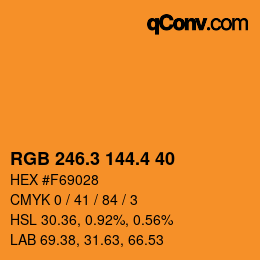 カラーコード: RGB 246.3 144.4 40 | qconv.com
