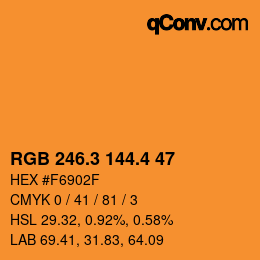 カラーコード: RGB 246.3 144.4 47 | qconv.com