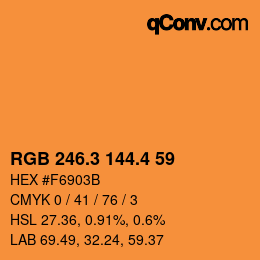 カラーコード: RGB 246.3 144.4 59 | qconv.com