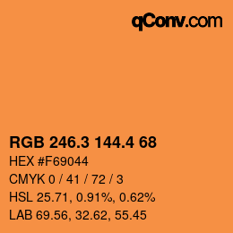 カラーコード: RGB 246.3 144.4 68 | qconv.com