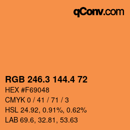 カラーコード: RGB 246.3 144.4 72 | qconv.com