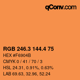 カラーコード: RGB 246.3 144.4 75 | qconv.com