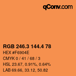 カラーコード: RGB 246.3 144.4 78 | qconv.com
