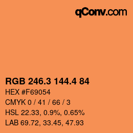 カラーコード: RGB 246.3 144.4 84 | qconv.com