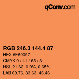 カラーコード: RGB 246.3 144.4 87 | qconv.com