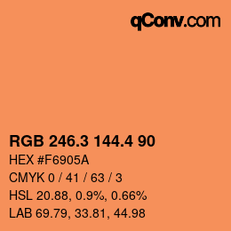カラーコード: RGB 246.3 144.4 90 | qconv.com