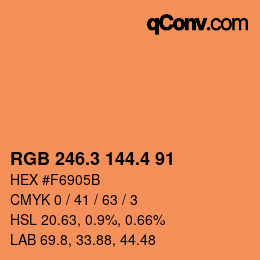 カラーコード: RGB 246.3 144.4 91 | qconv.com