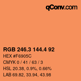 カラーコード: RGB 246.3 144.4 92 | qconv.com
