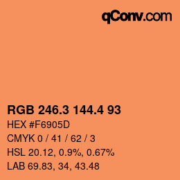 カラーコード: RGB 246.3 144.4 93 | qconv.com