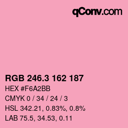 カラーコード: RGB 246.3 162 187 | qconv.com
