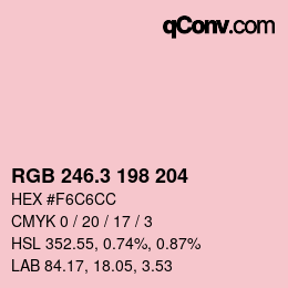 カラーコード: RGB 246.3 198 204 | qconv.com