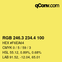 カラーコード: RGB 246.3 234.4 100 | qconv.com