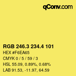 カラーコード: RGB 246.3 234.4 101 | qconv.com