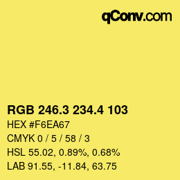 カラーコード: RGB 246.3 234.4 103 | qconv.com