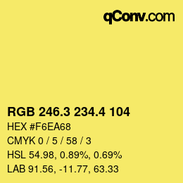 カラーコード: RGB 246.3 234.4 104 | qconv.com