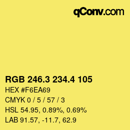 カラーコード: RGB 246.3 234.4 105 | qconv.com