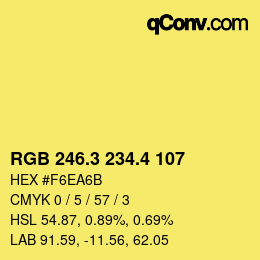カラーコード: RGB 246.3 234.4 107 | qconv.com