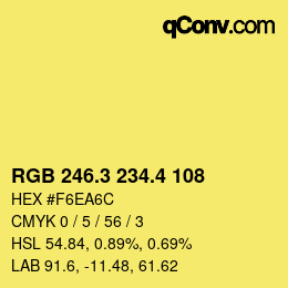 カラーコード: RGB 246.3 234.4 108 | qconv.com