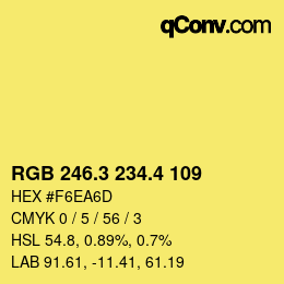 カラーコード: RGB 246.3 234.4 109 | qconv.com