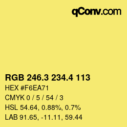 カラーコード: RGB 246.3 234.4 113 | qconv.com