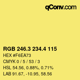 カラーコード: RGB 246.3 234.4 115 | qconv.com