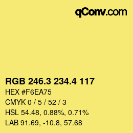 カラーコード: RGB 246.3 234.4 117 | qconv.com