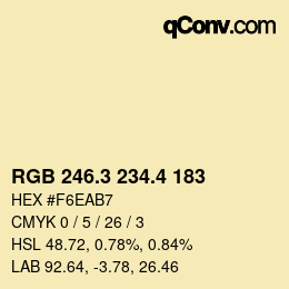 カラーコード: RGB 246.3 234.4 183 | qconv.com