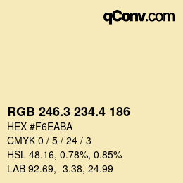 カラーコード: RGB 246.3 234.4 186 | qconv.com