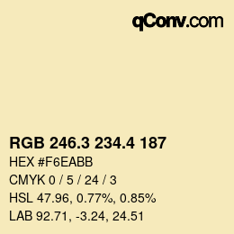 カラーコード: RGB 246.3 234.4 187 | qconv.com