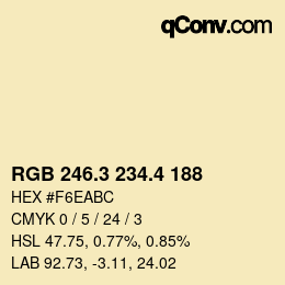 カラーコード: RGB 246.3 234.4 188 | qconv.com