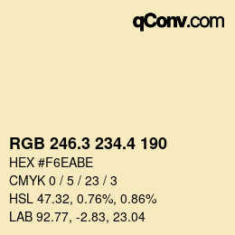 カラーコード: RGB 246.3 234.4 190 | qconv.com