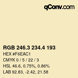 カラーコード: RGB 246.3 234.4 193 | qconv.com