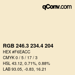 カラーコード: RGB 246.3 234.4 204 | qconv.com