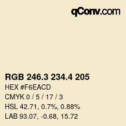 カラーコード: RGB 246.3 234.4 205 | qconv.com