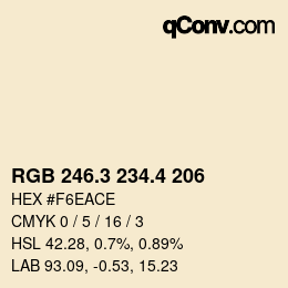 カラーコード: RGB 246.3 234.4 206 | qconv.com