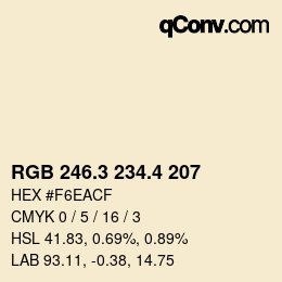 カラーコード: RGB 246.3 234.4 207 | qconv.com