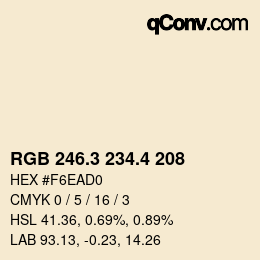 カラーコード: RGB 246.3 234.4 208 | qconv.com