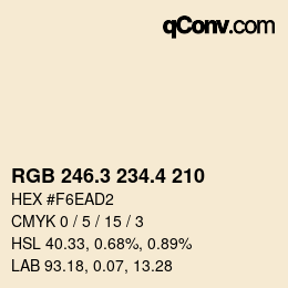 カラーコード: RGB 246.3 234.4 210 | qconv.com