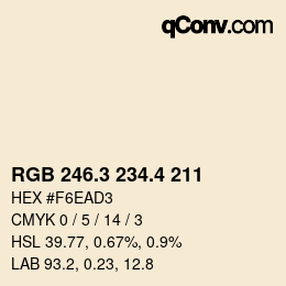 カラーコード: RGB 246.3 234.4 211 | qconv.com
