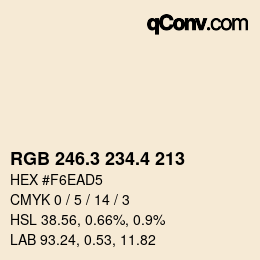 カラーコード: RGB 246.3 234.4 213 | qconv.com